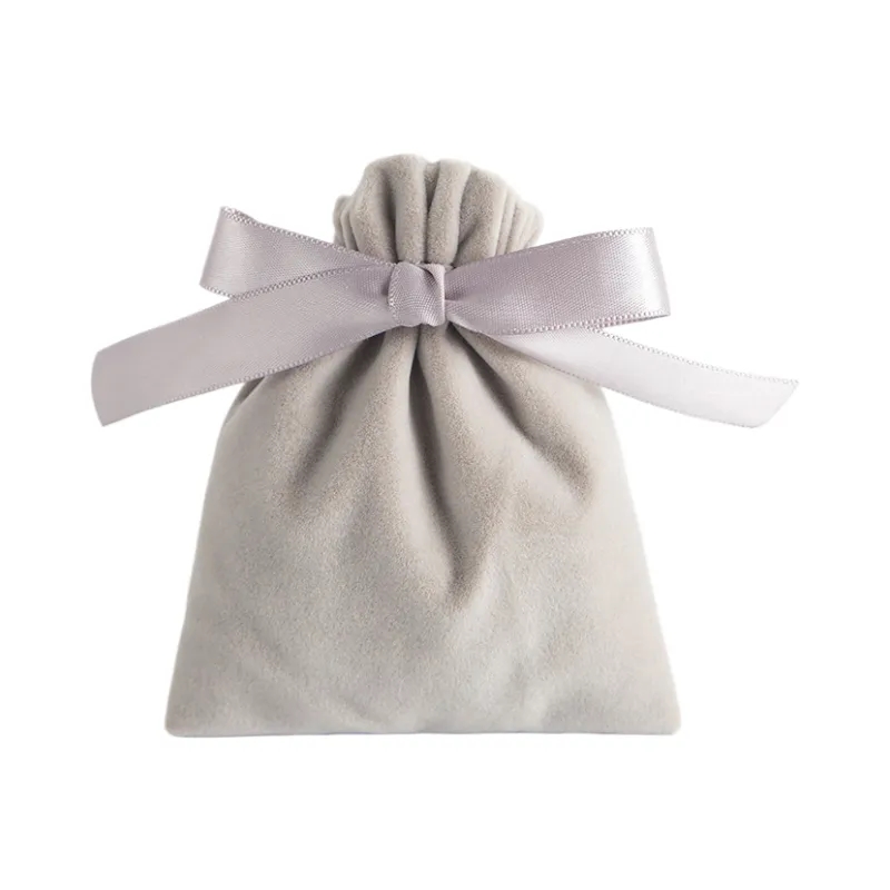 Velvet Drawstring Bag With Bowknot Ribbon 8