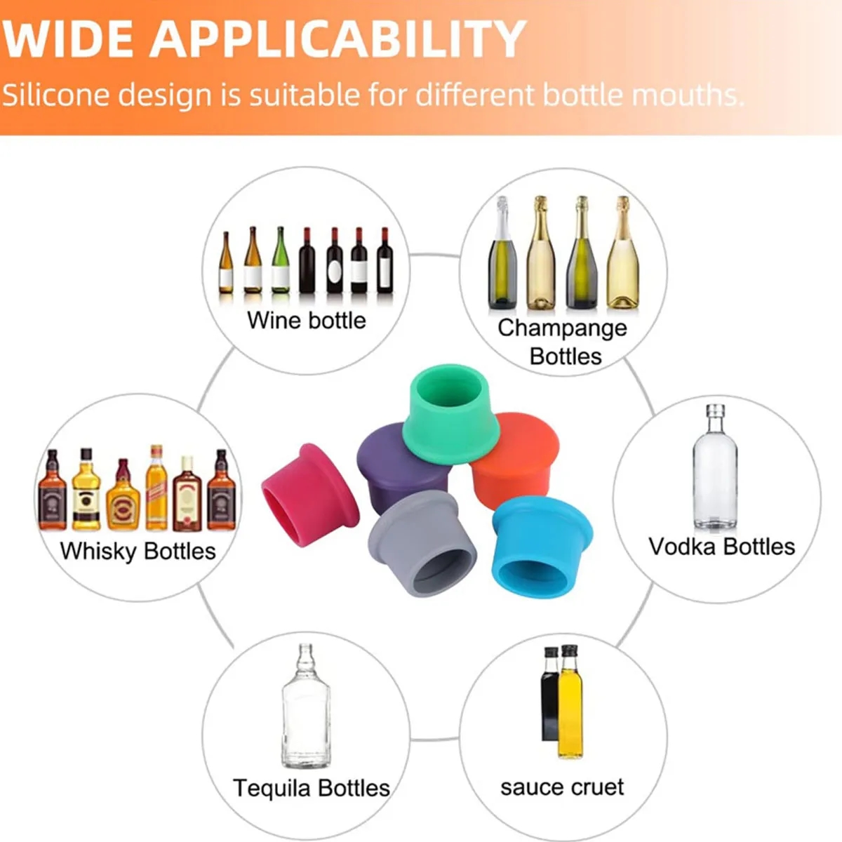 Reusable Silicone Wine Bottle Cover Beer Cap Stopper 4