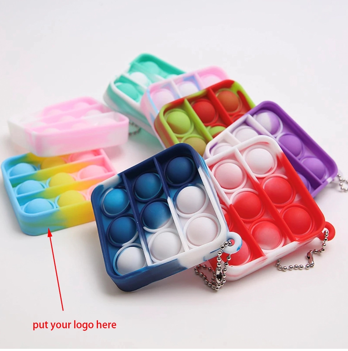Mini Pop Push It Fidget Toy Keychain 7