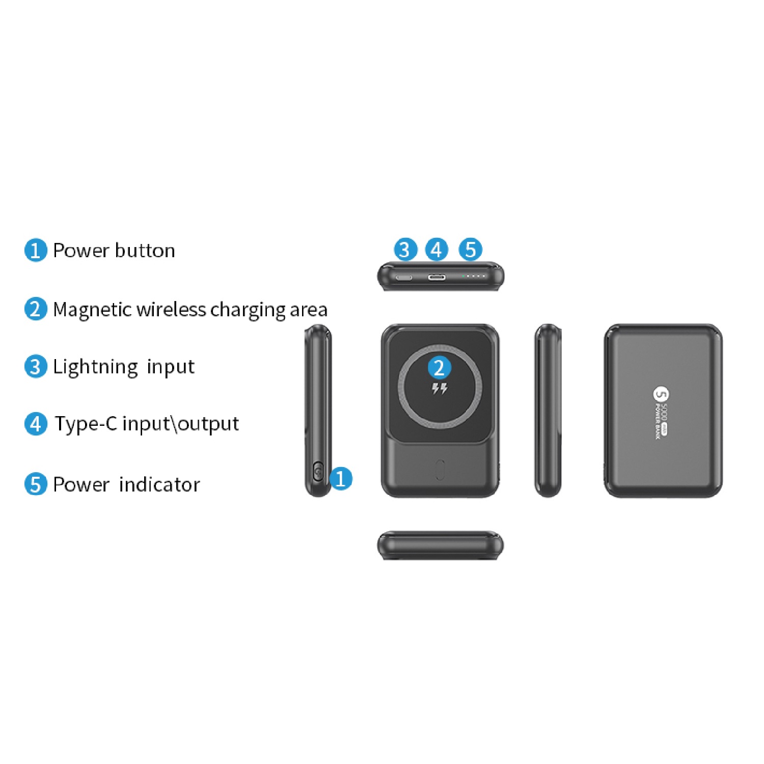 Magnetic Wireless Fast Charging Power Bank - 5000 mAh 11