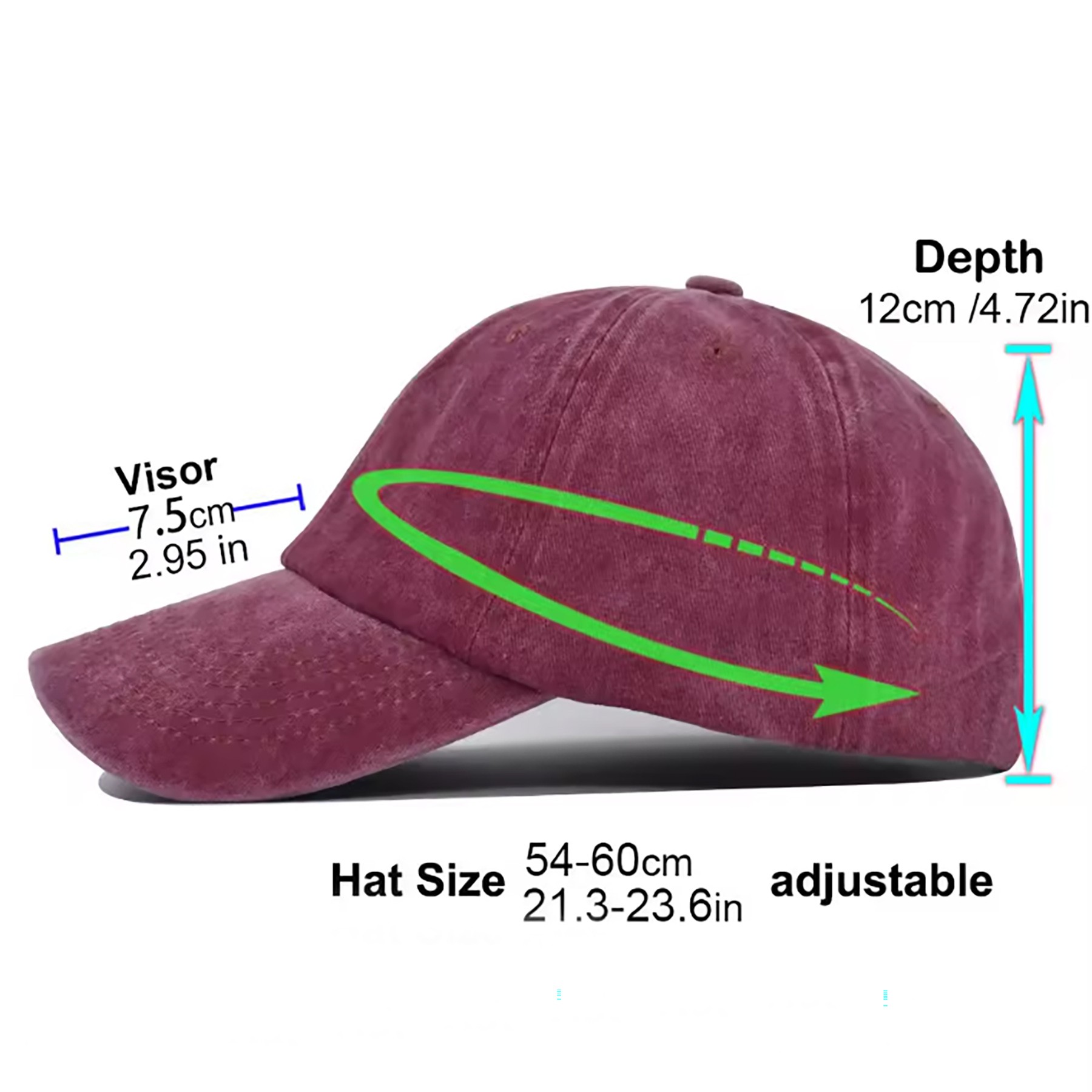 100% Cotton Twill Vintage Washed Baseball Caps 2