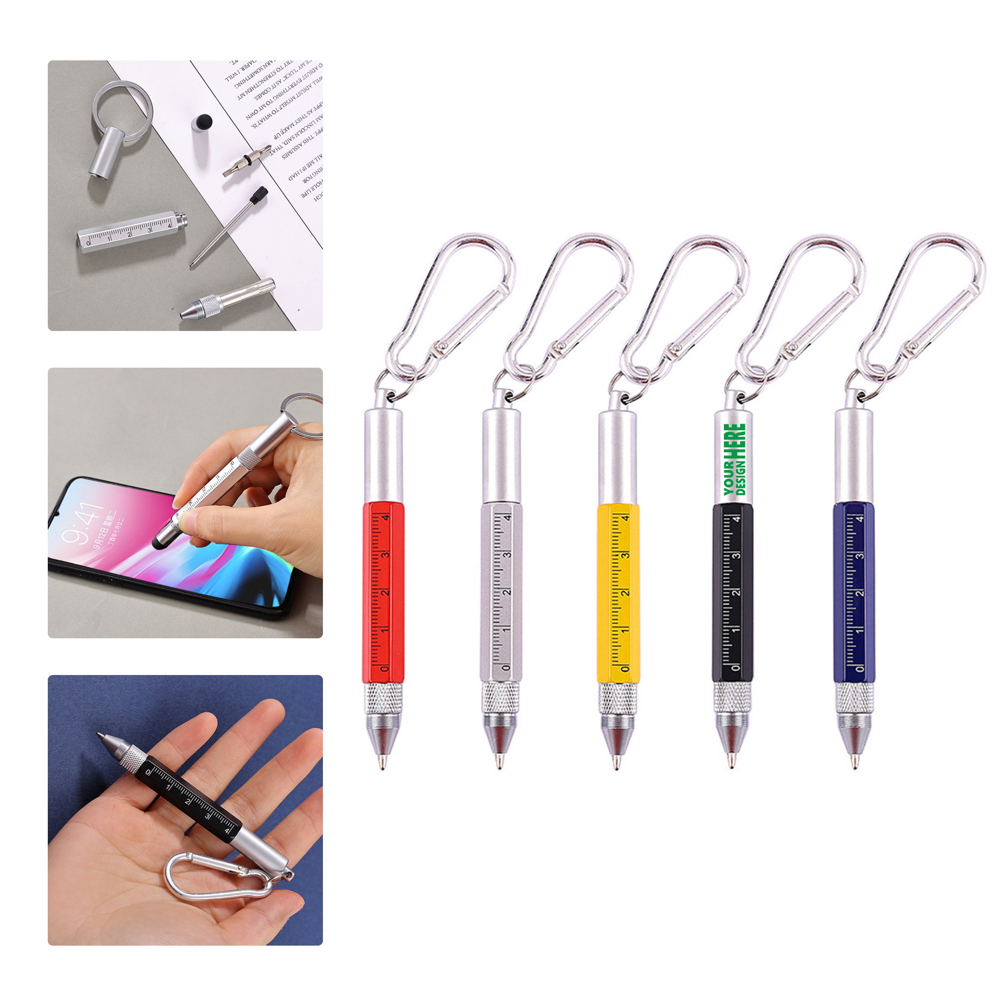 MOQ 50 Multifunction Keychain Tool Pen with Ruler 2