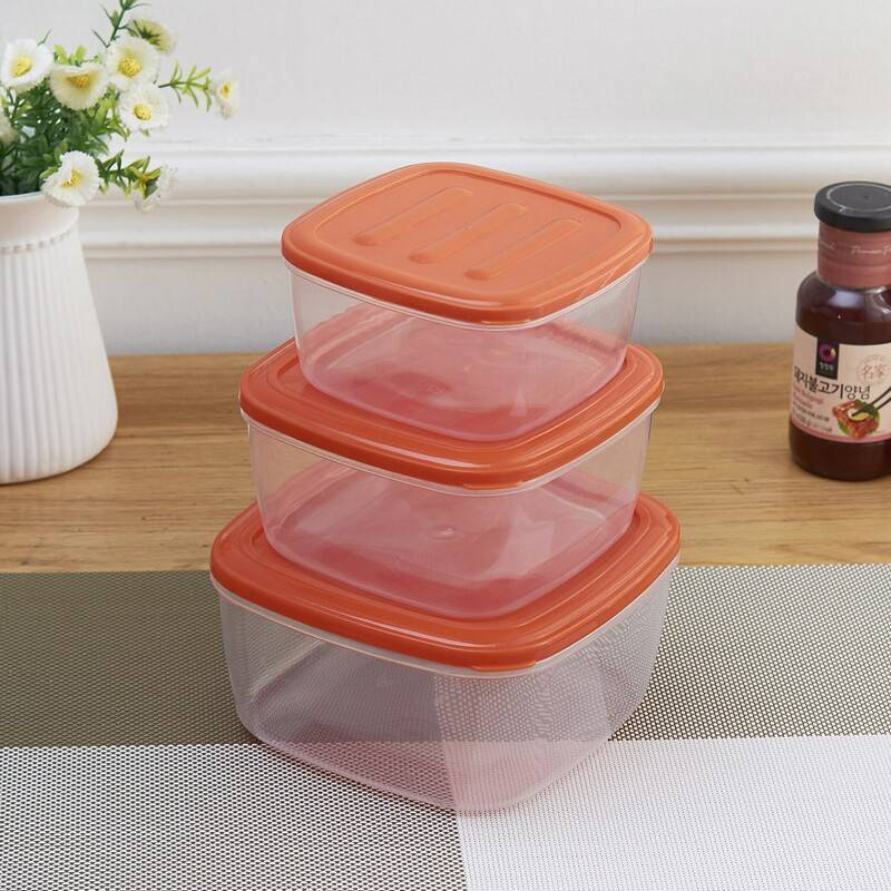 Plastic Lids Stackable Transparent Food Storage Box 2