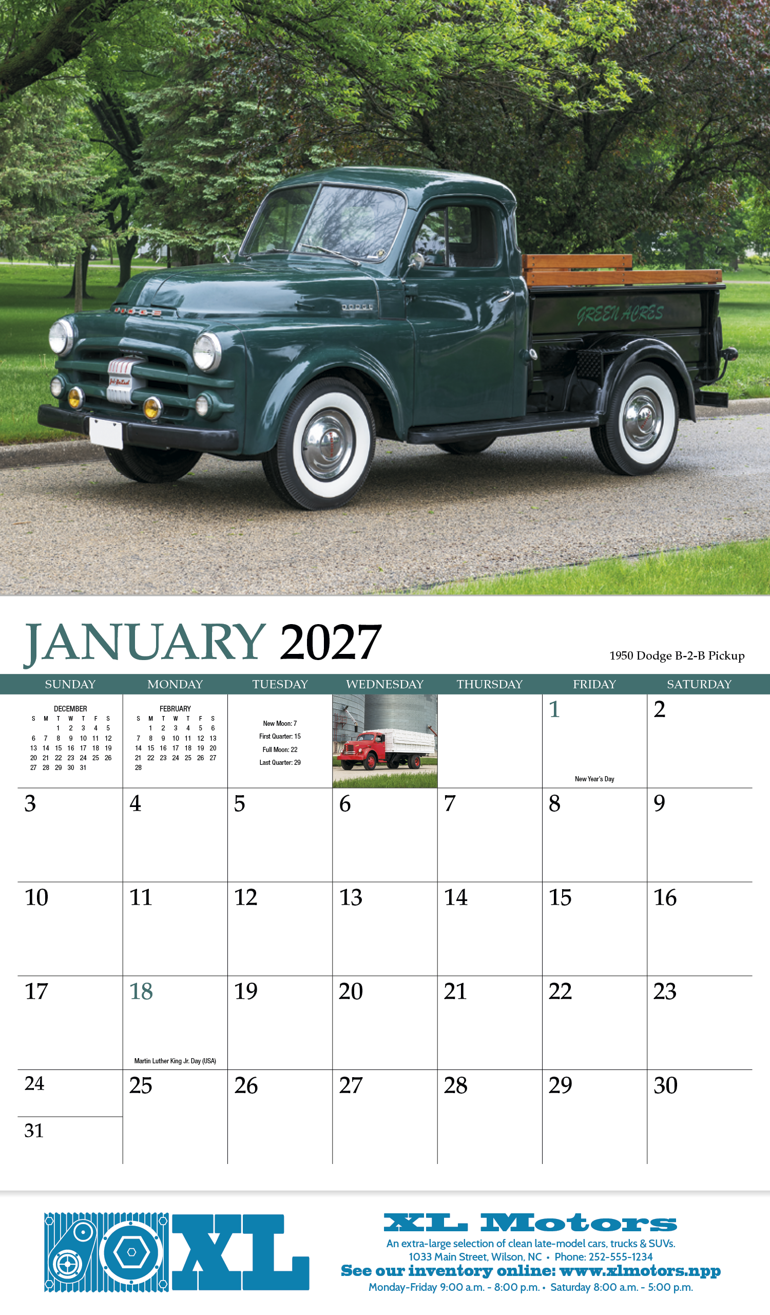 HotLine® Products Classic Trucks Appointment Calendar - Stapled 26