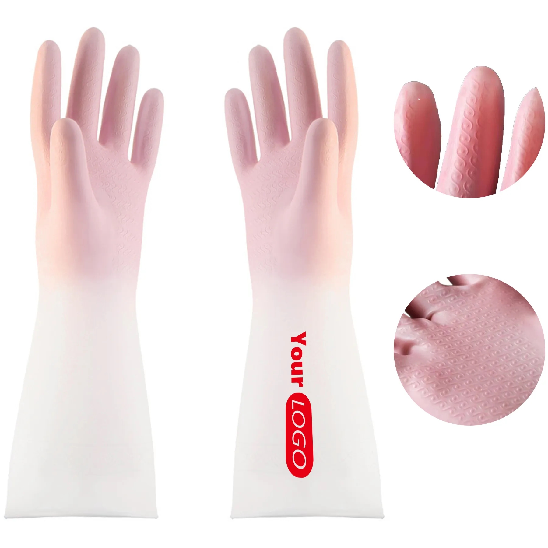 Pvc Latex Waterproof Thin Rubber Dishwashing Gloves 2