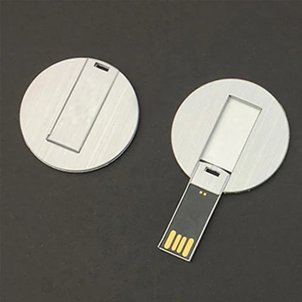 Metal Round Flip Card USB Flash Drive 5