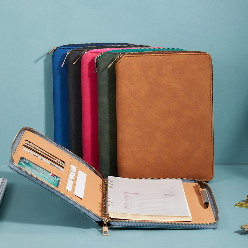 Pu Zipper Bag Loose-leaf Notebook 3