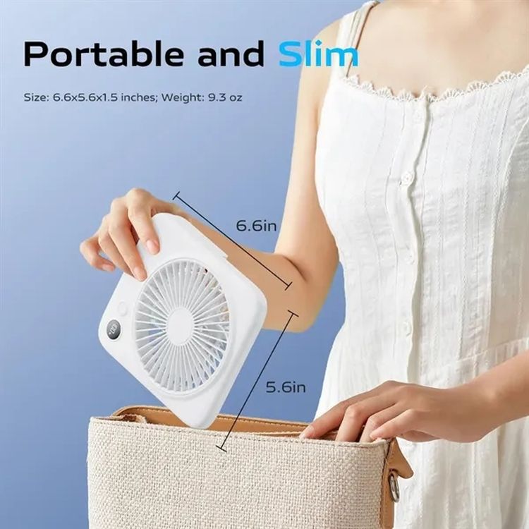 Digital Display Foldable Desk Fan with Power Bank 3