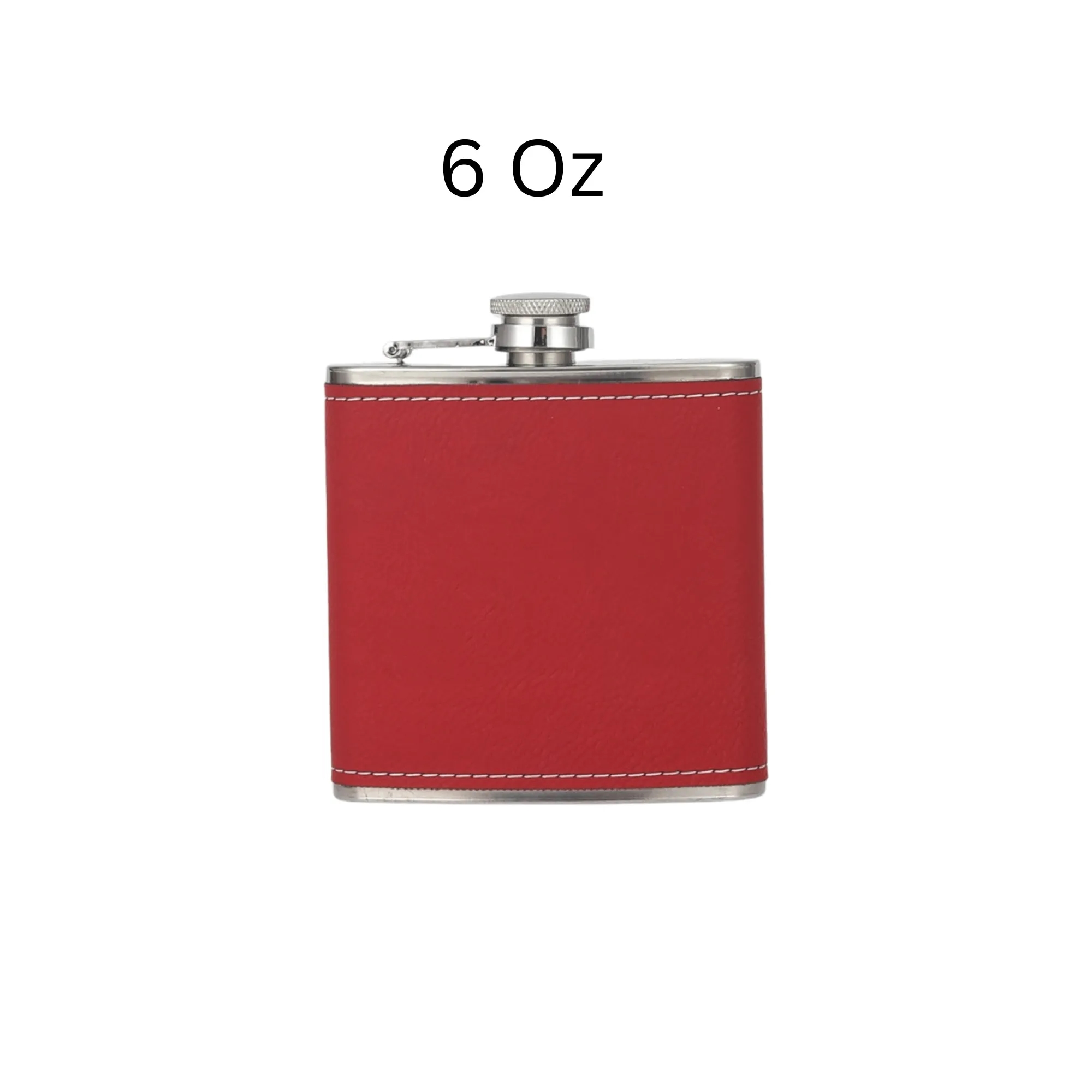 Engraved Leather Hip Flask 6oz 15