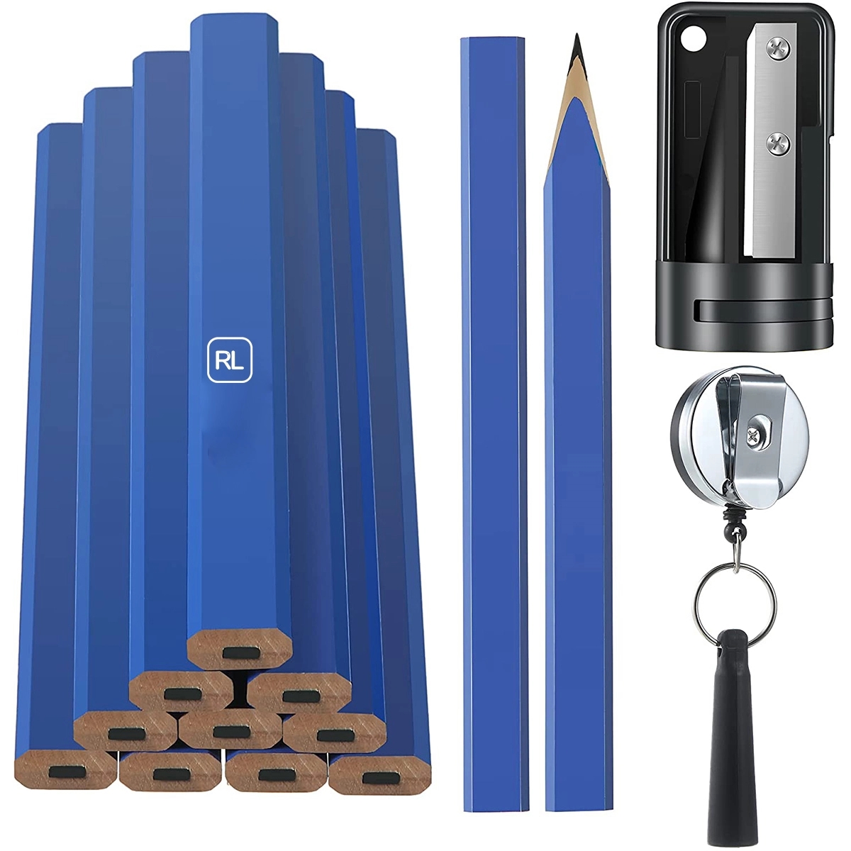 Flat Octagonal Hard Black Carpenter Marking Pencils 2