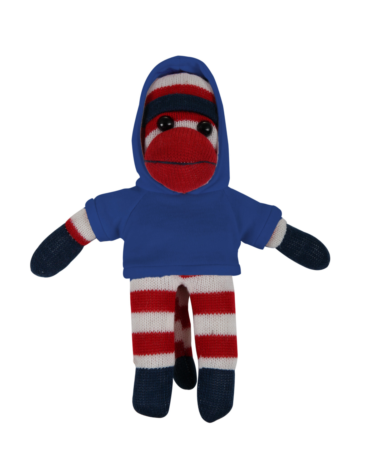 soft plush Patriotic Sock Monkey with hoodie 16