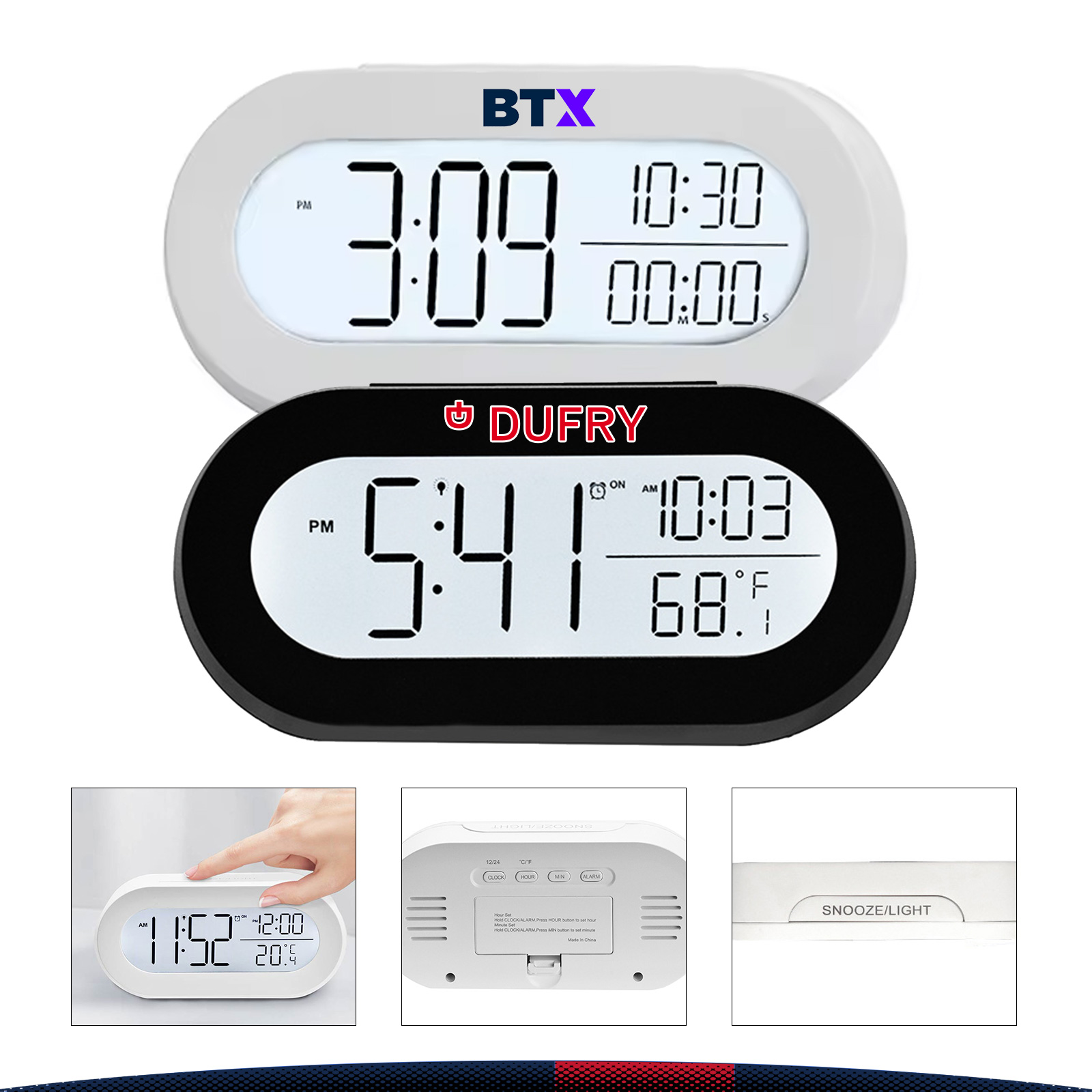 Oval Backlit Digital Clock 1