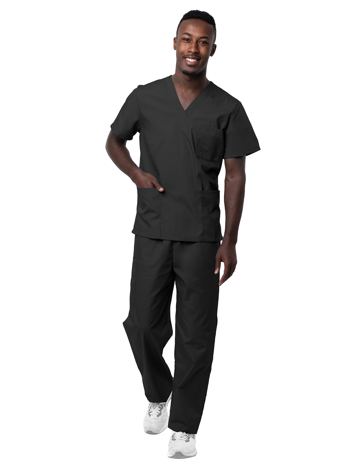 Adar - Sivvan - Unisex V-Neck Top Drawstring Pant Scrub Set 14