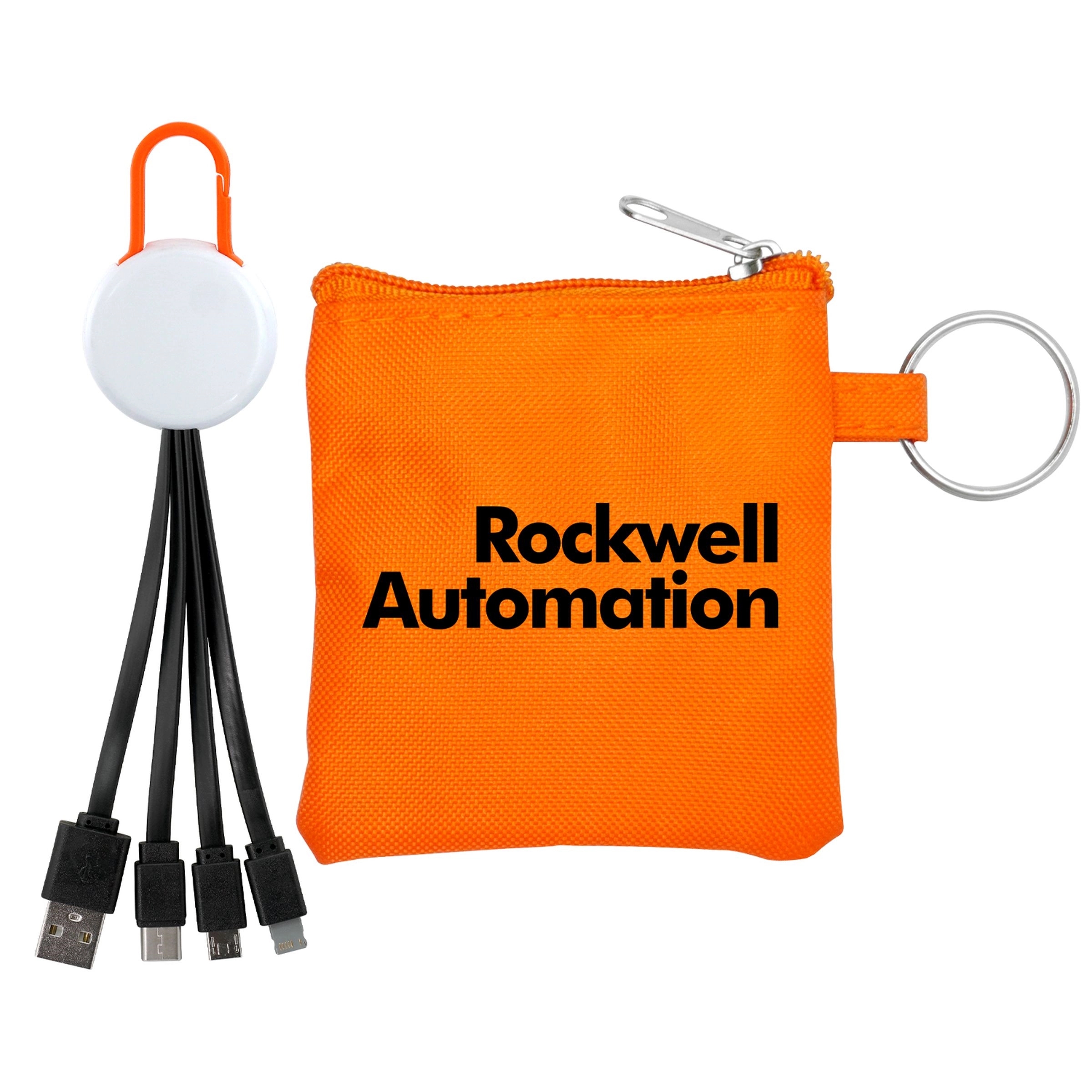 White Colorful Clip Cable Pouch Set 10