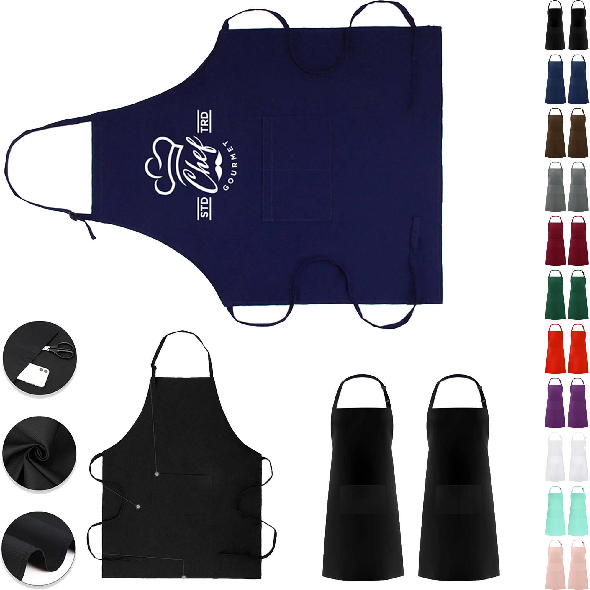 MOQ 10pcs Versatile Polyester Apron 4
