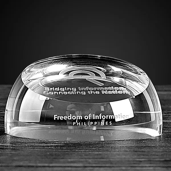 Slant Top Crystal Glass Dome Paperweight 3