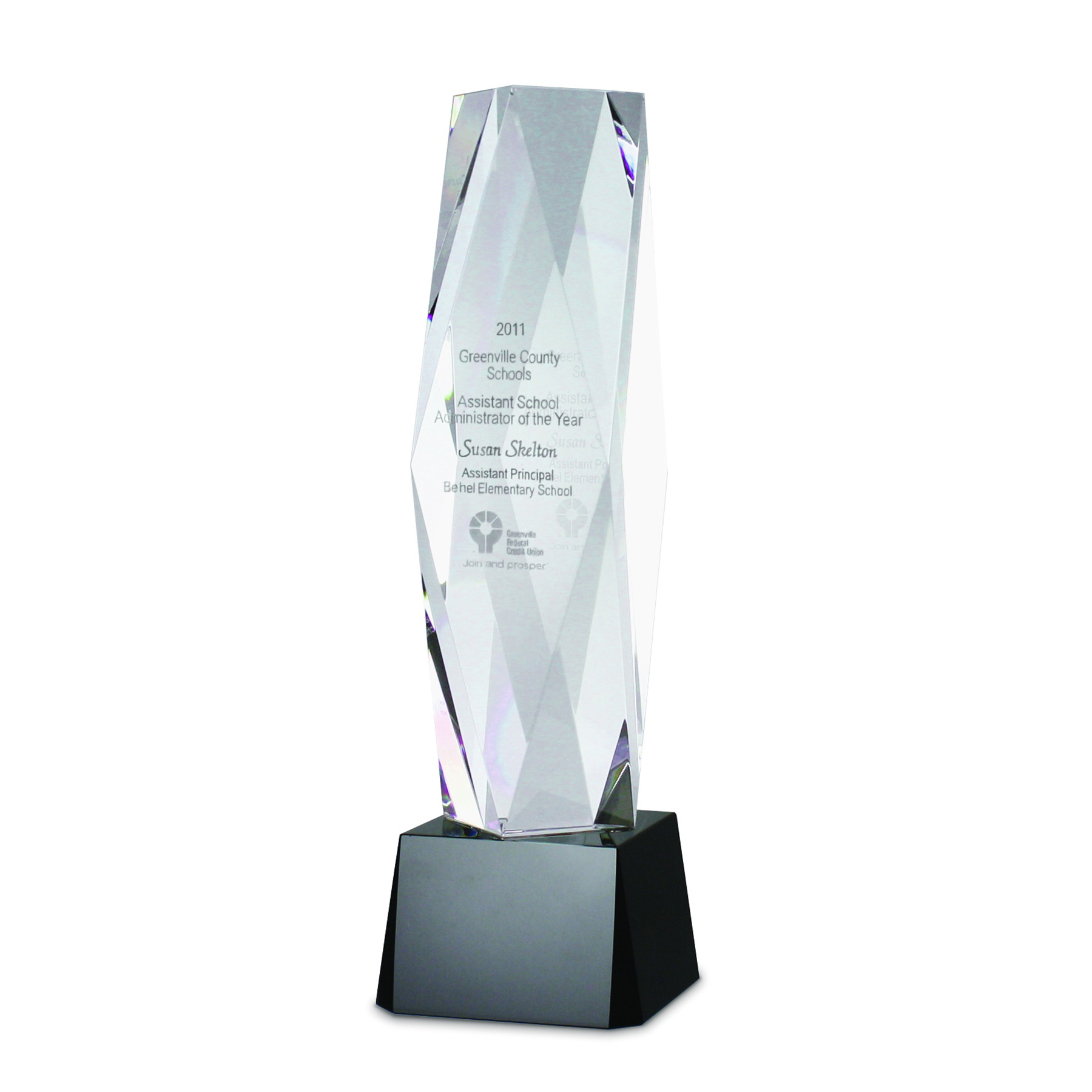 10" Crystal Award-Monarch 1