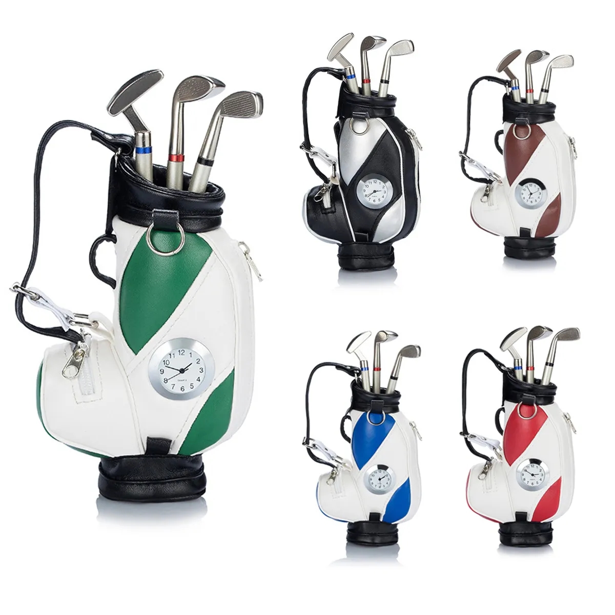 Golf Pen Holder with Golf Club Pens Set 4