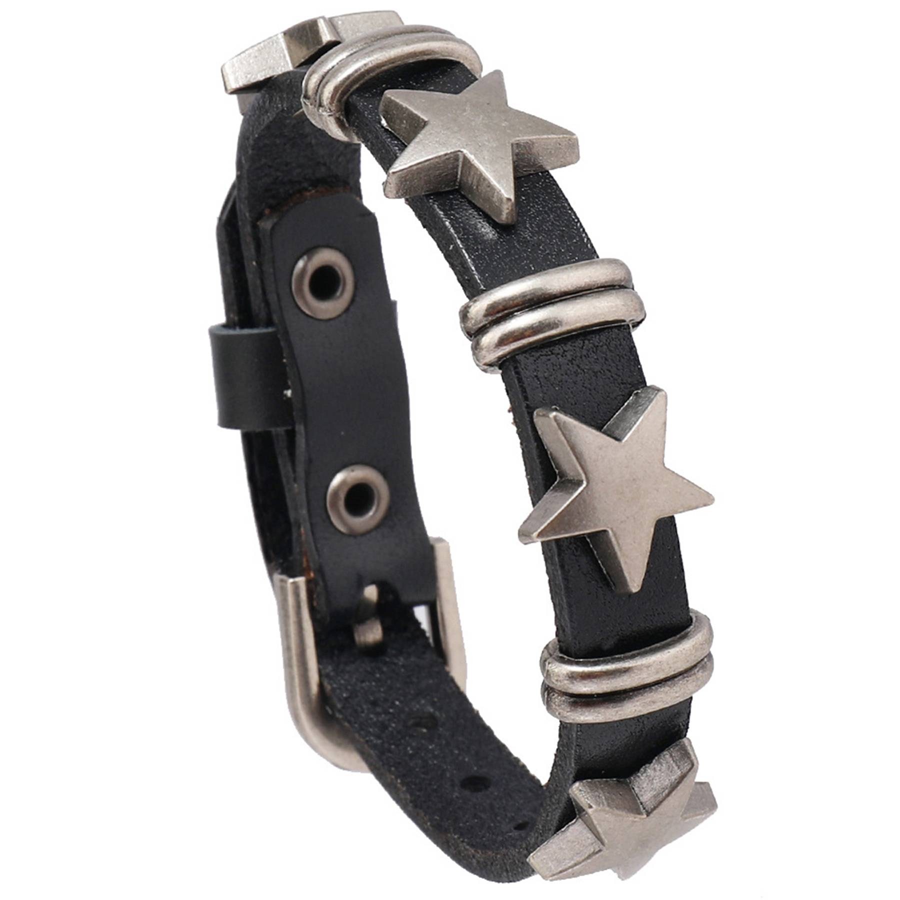 PU Personality street punk pentagram bracelet 2