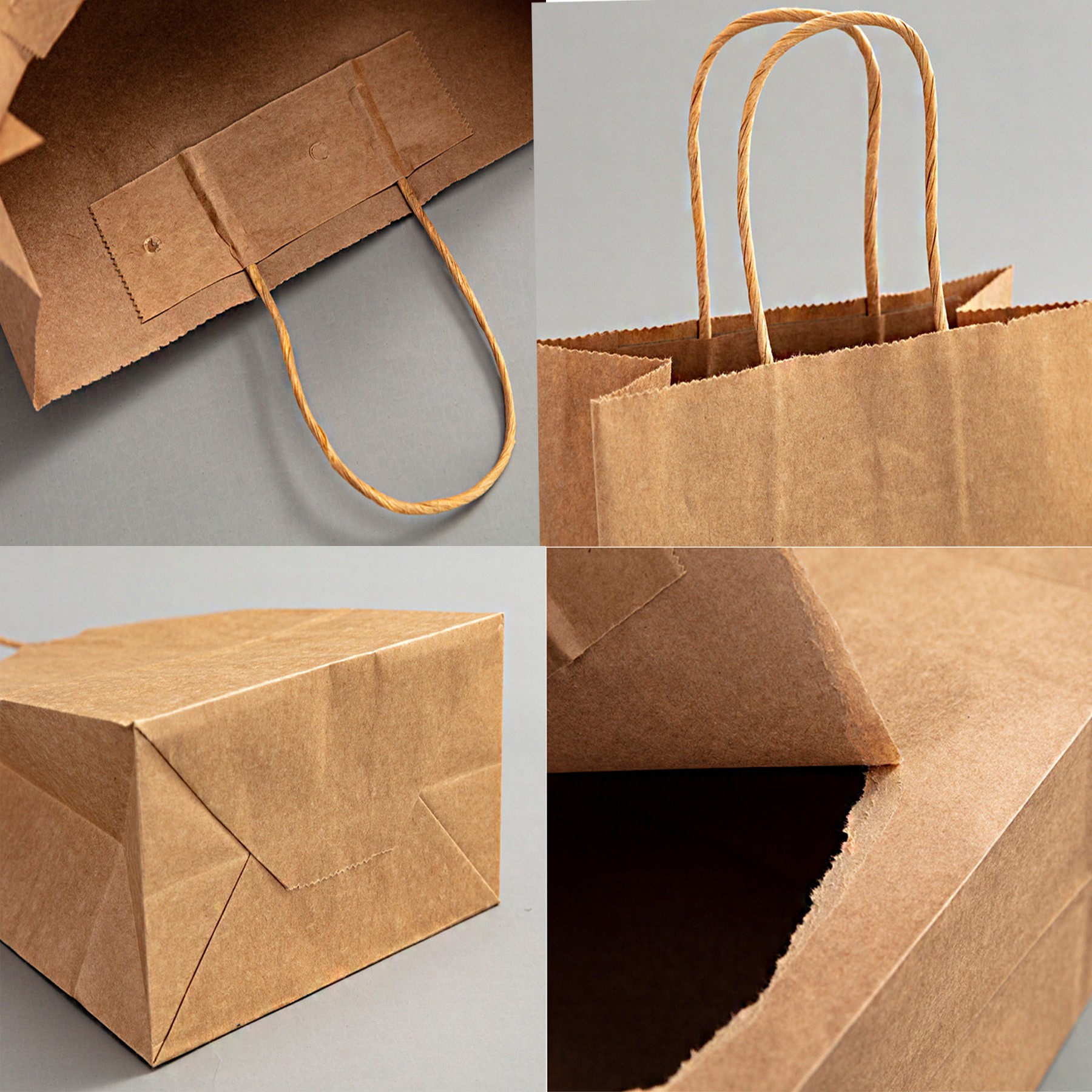Classic White Kraft Paper Shoppers 3