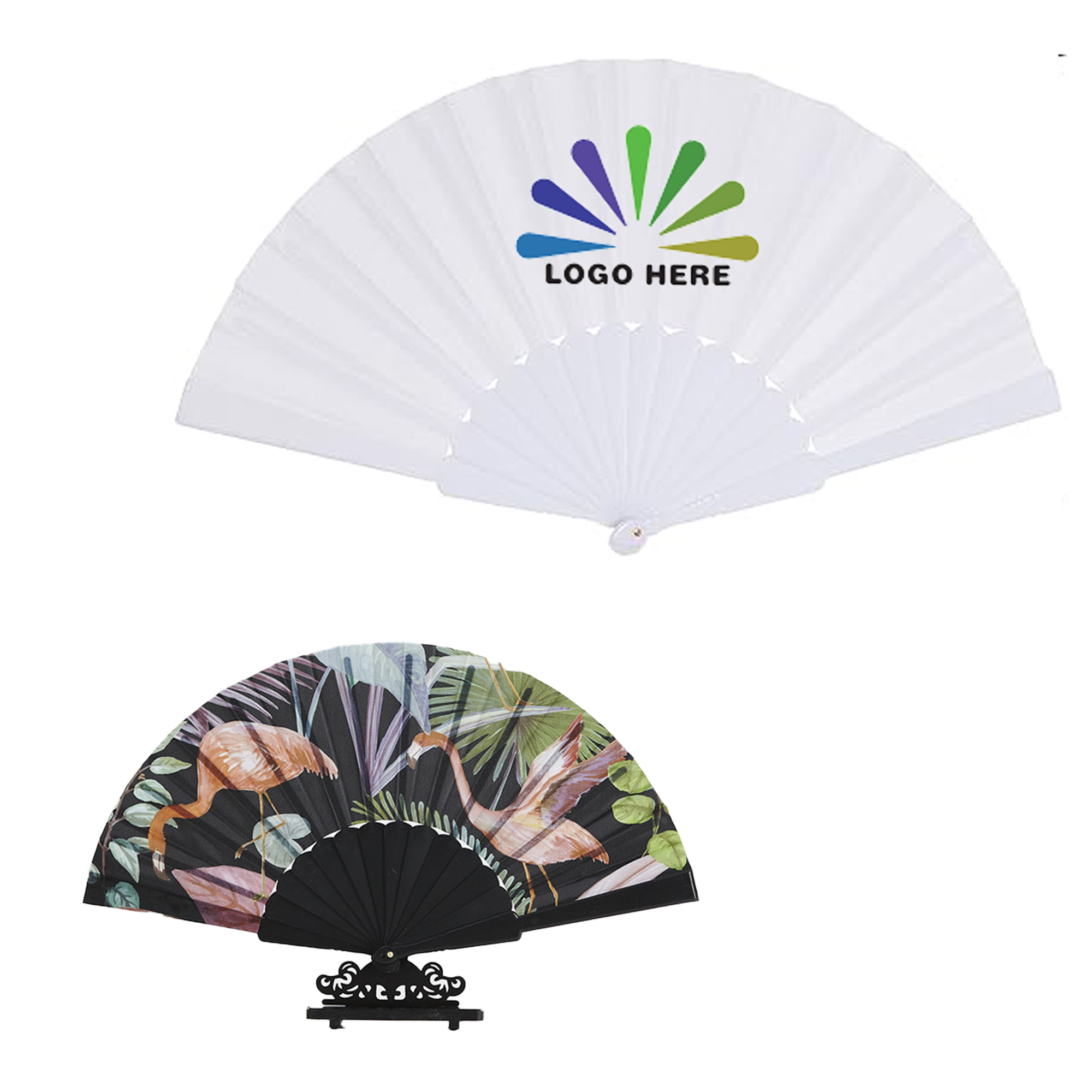 Customizable Oxford Cloth Folding Fan 1