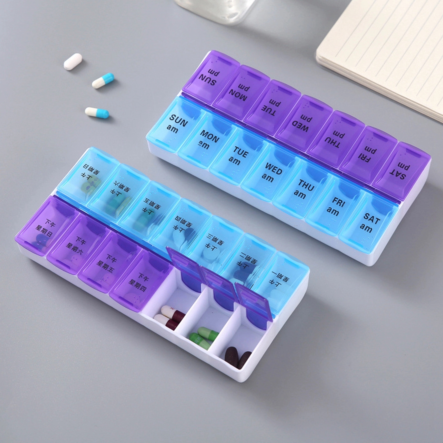Double Row Weekly 7 Day Pill Box 2