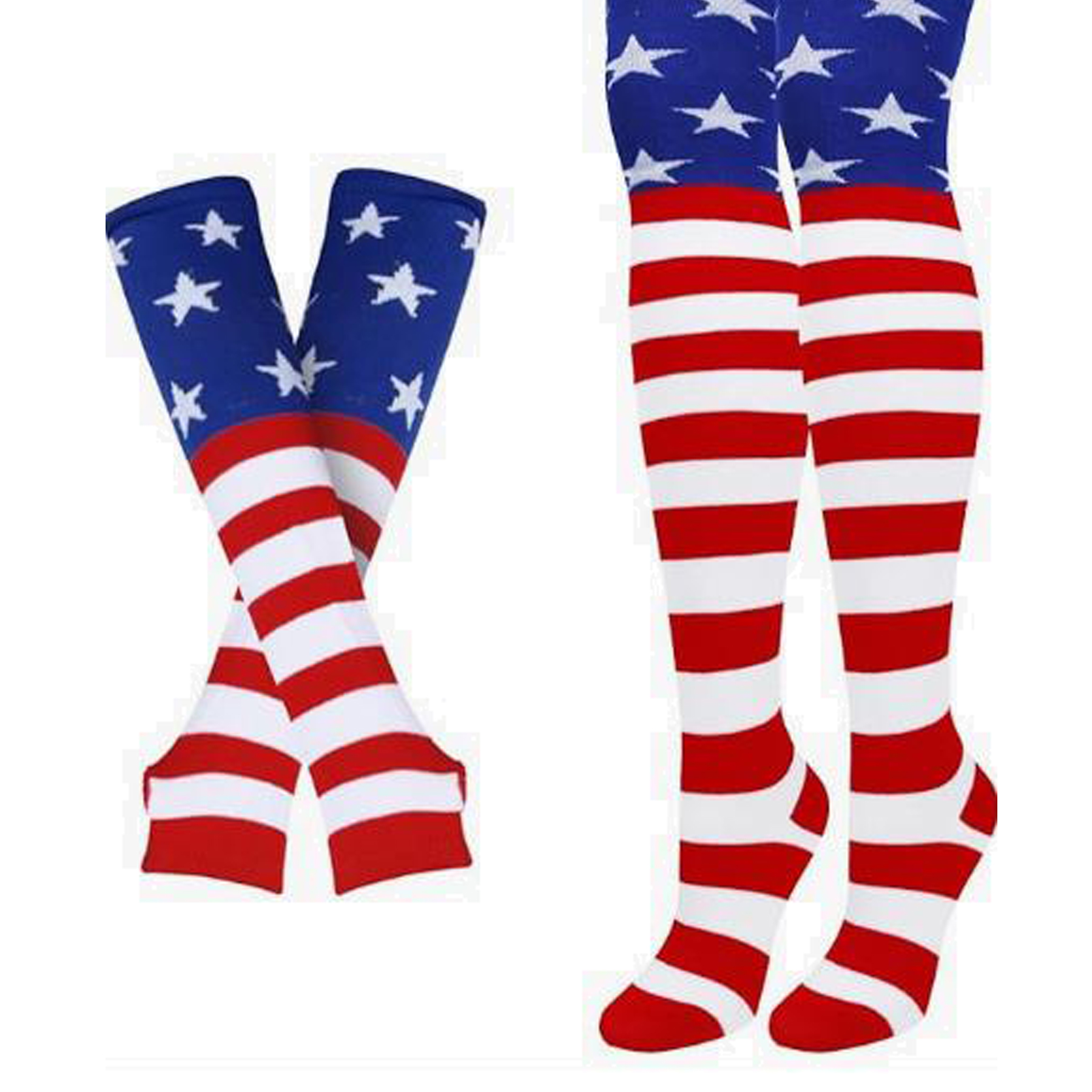 Striped Knee High Socks and Winter Gloves Bundle 3