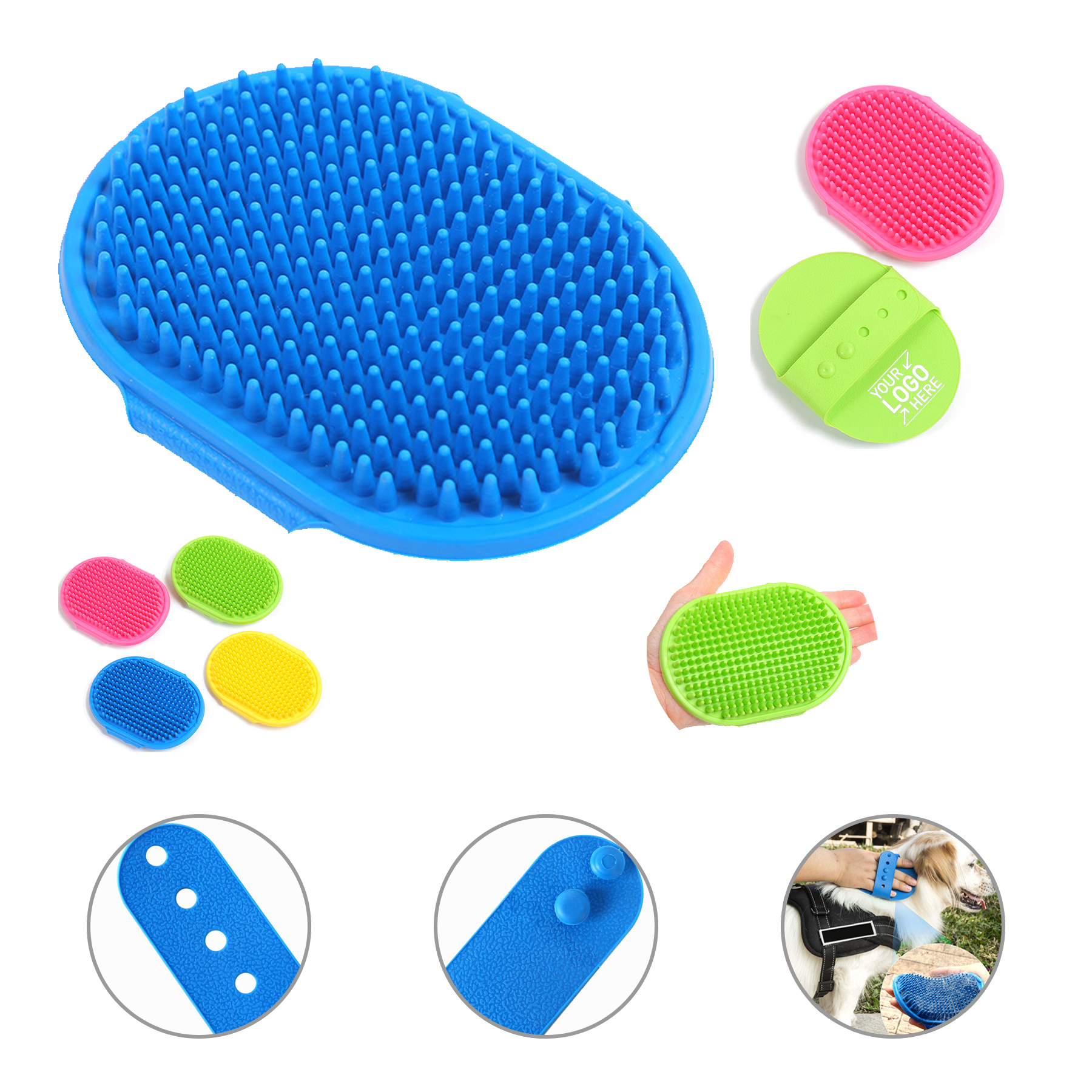 Dog Shower Brush Cat Bath Brush Pet Bath and Massage Comb 2