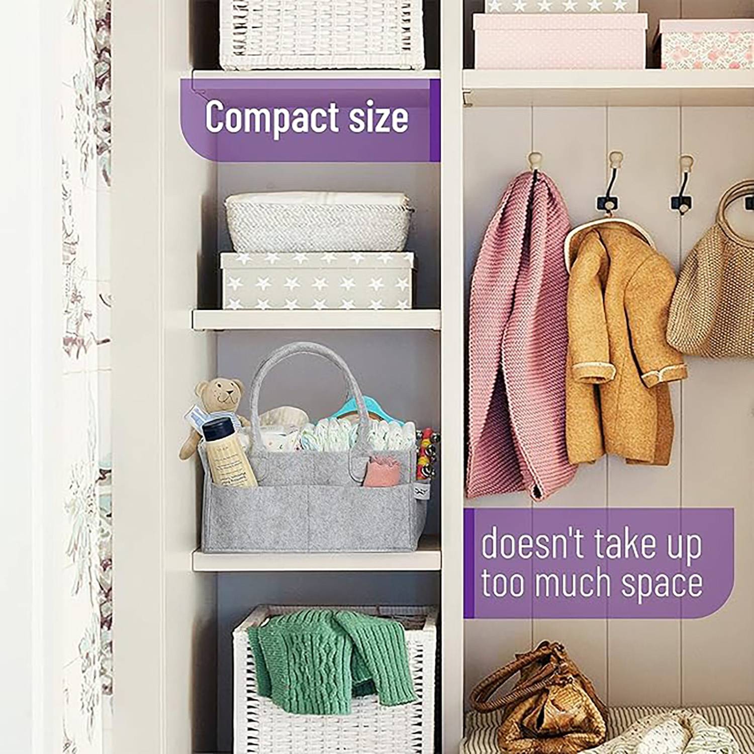 Felt diaper storage bag 7