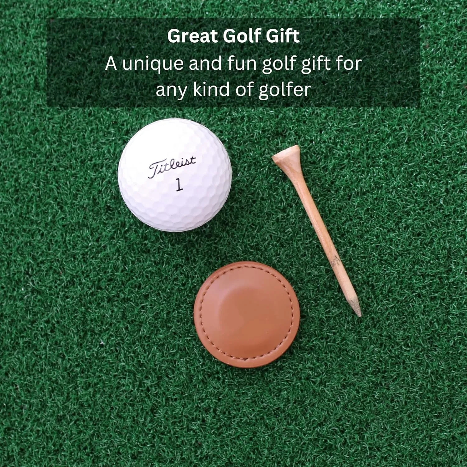 Premium Leather Golf Ball Marker - Magnetic & Customizable 1