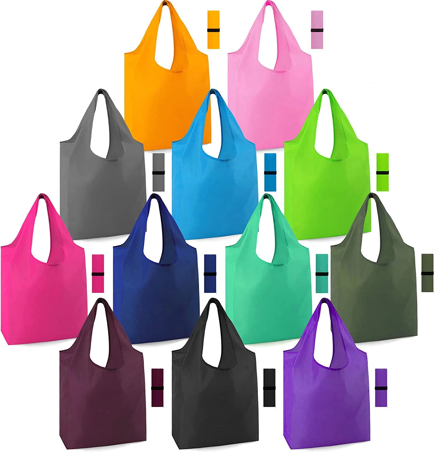 Multicolor Durable Machine Washable Grocery Bags 15