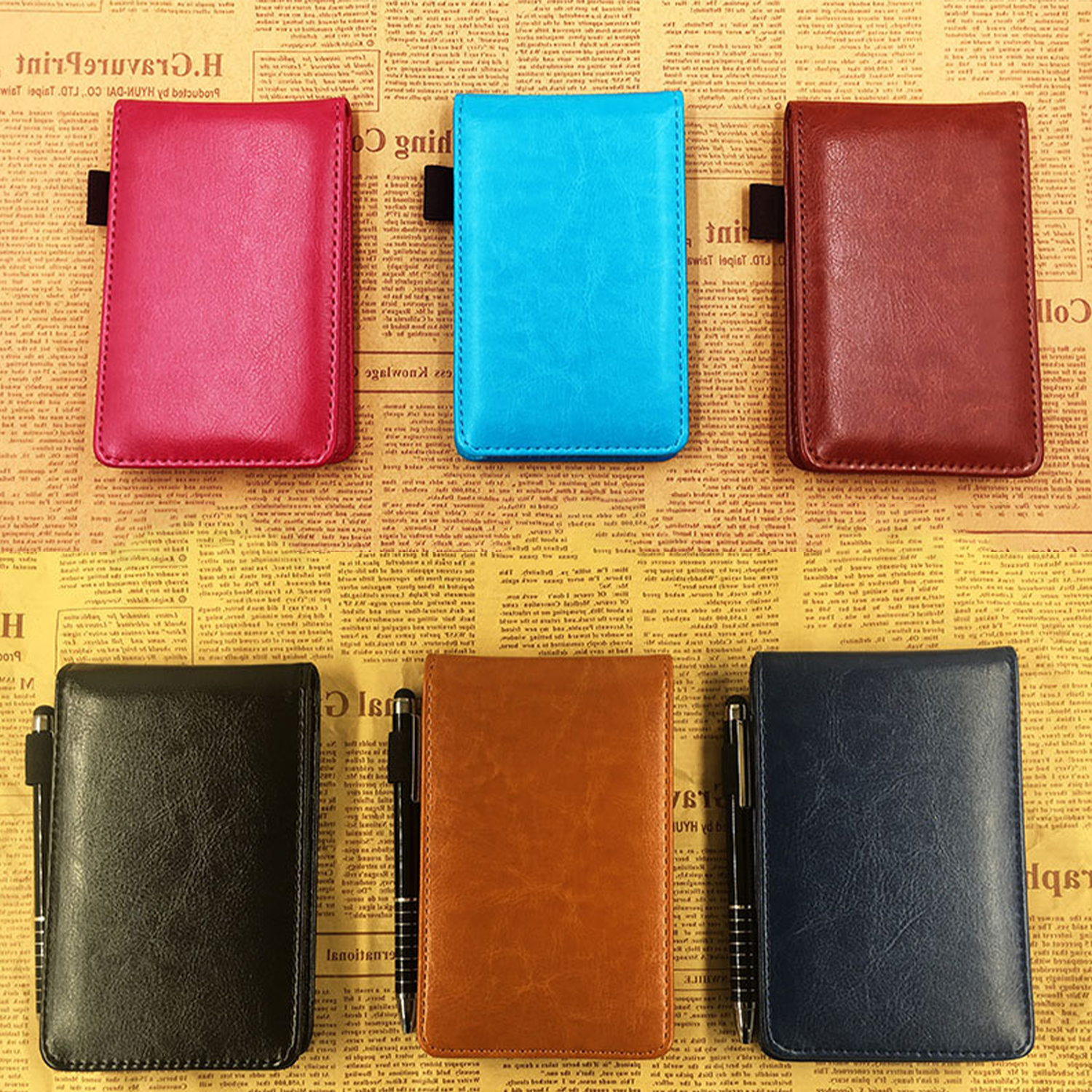 Mini Pocket Notepad Memo Book Lined Sheets With Metal Pen 4