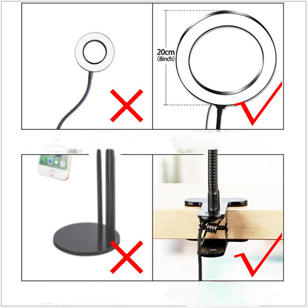3-in-1 Live Stream Led Light Selfie Ring Cell Phone Holder 3