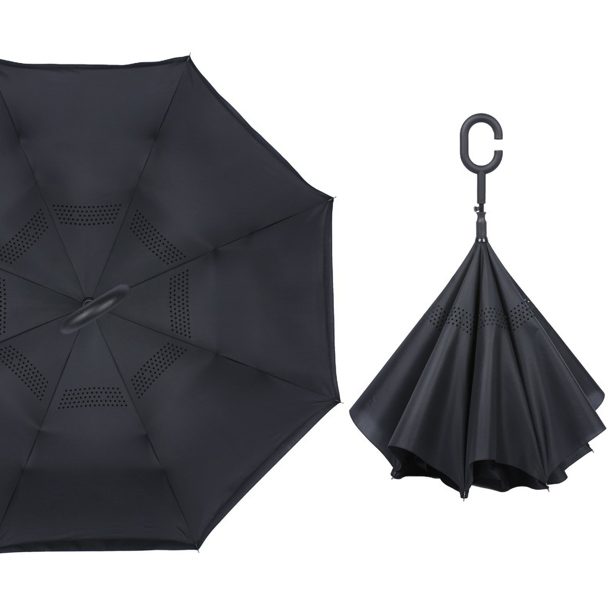 Inverted Reverse Folding C-Shaped Handle Umbrella 14