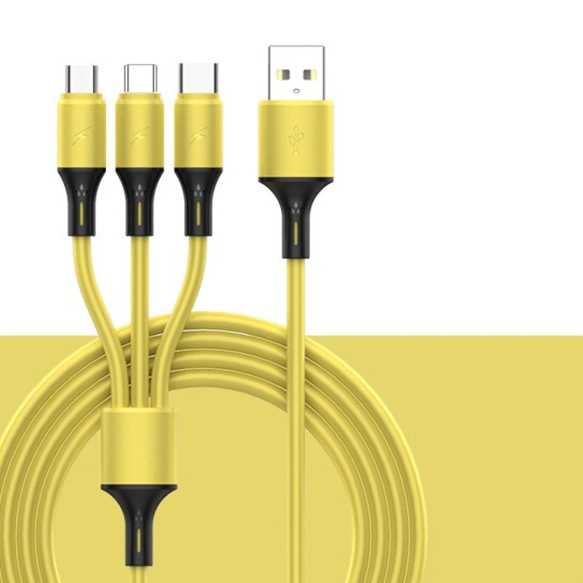 3-in-1 Silicone USB Charging and Data Cable 5