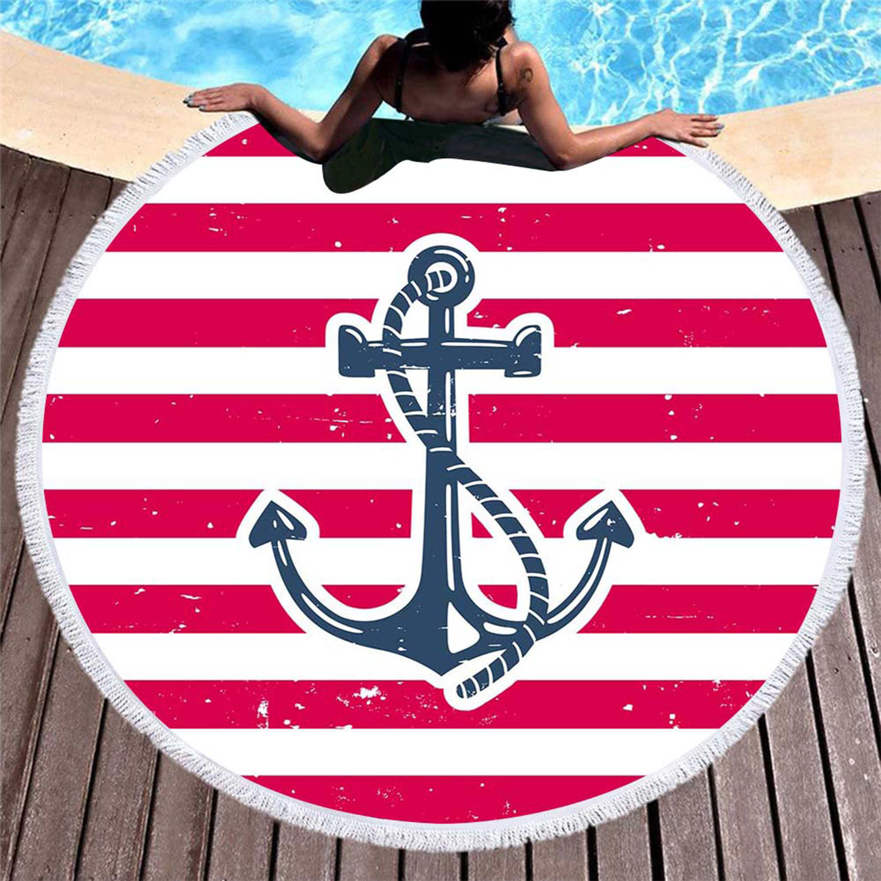 Round Beach Towel With Fringe MOQ 50PCS 3
