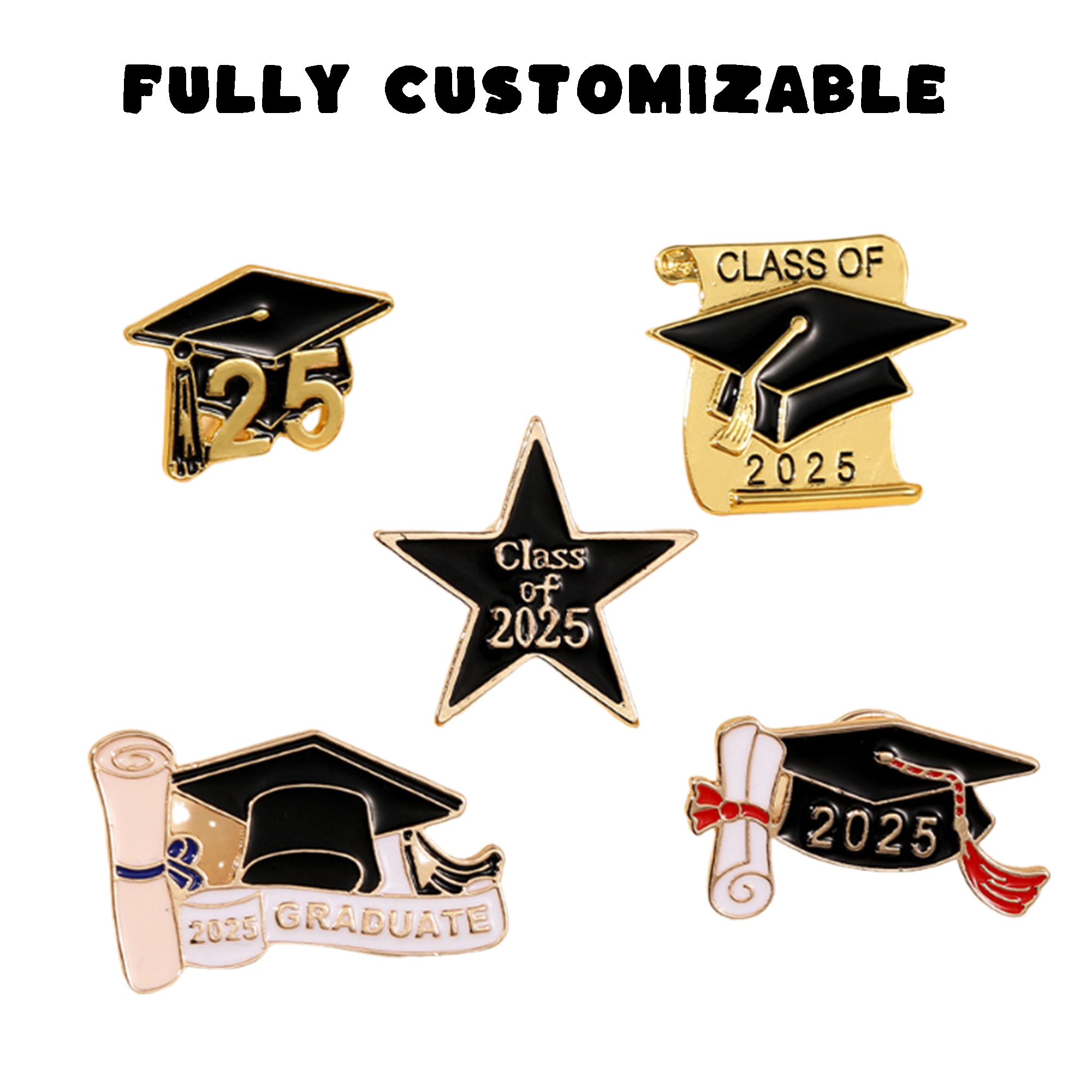 Customizable Class of 2025 Graduation Pins 2