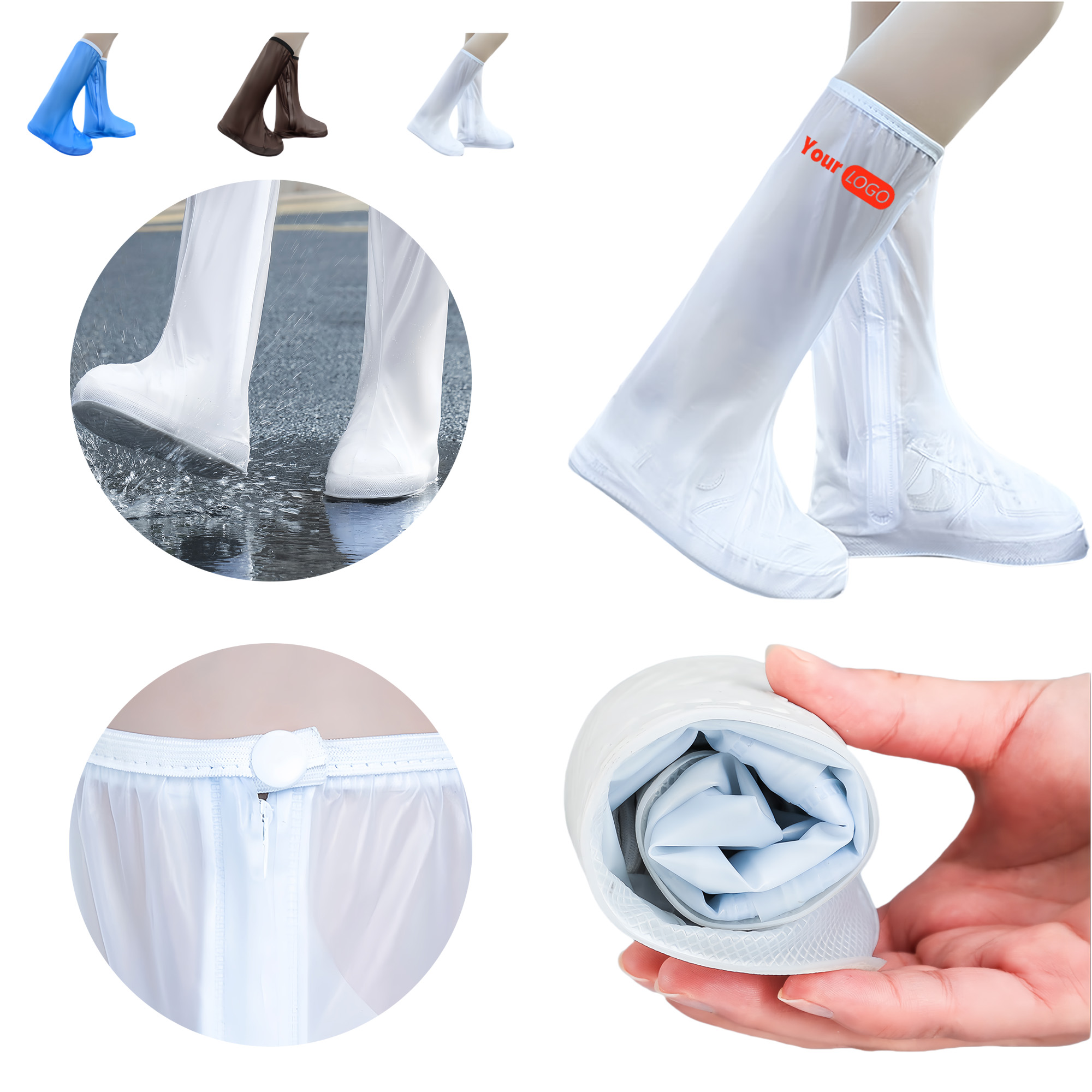 PVC High-Cut Waterproof Non-Slip Rain Shoe Covers 6