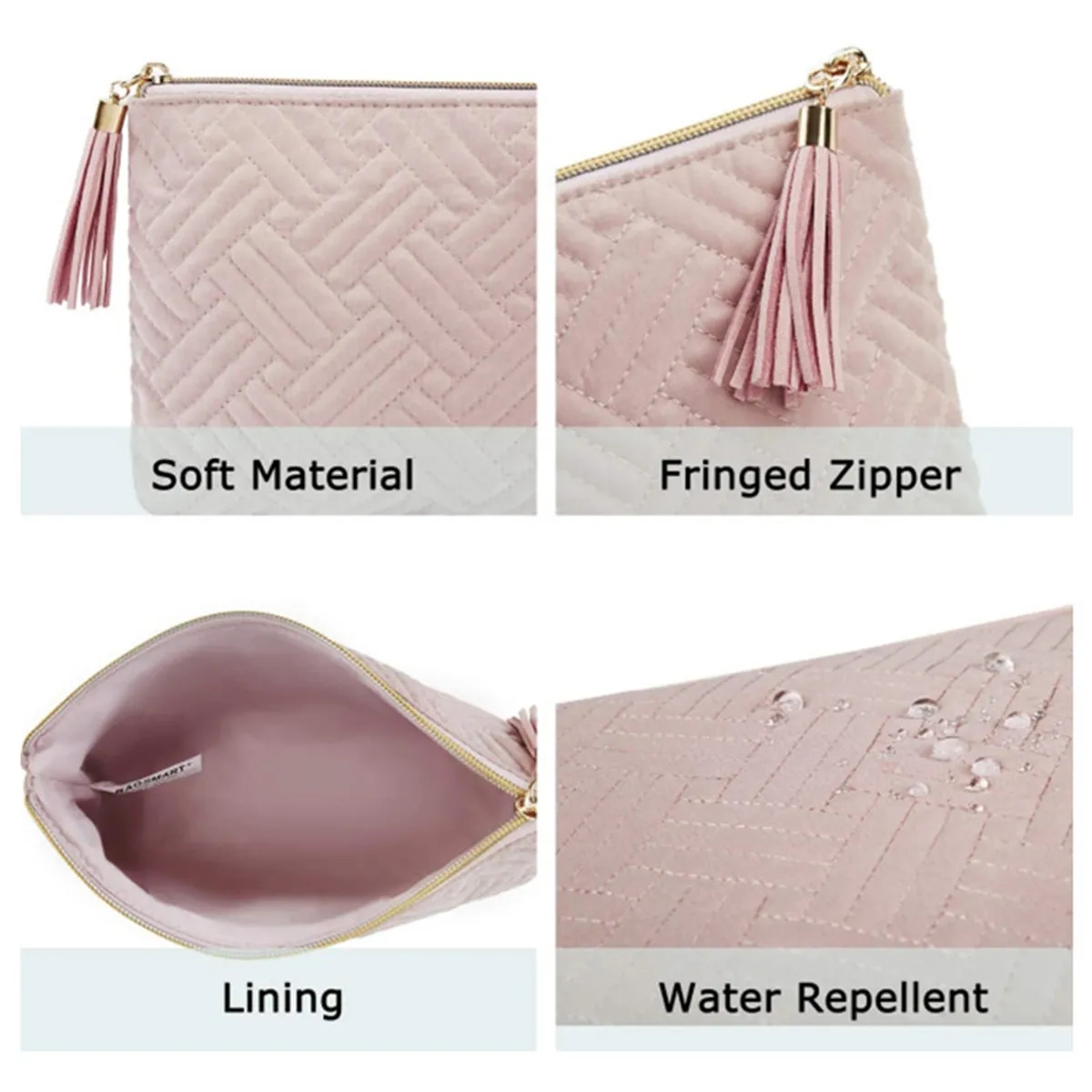 Small Cosmetic Bag Elegant Roomy Makeup Lipstick Pouch 2