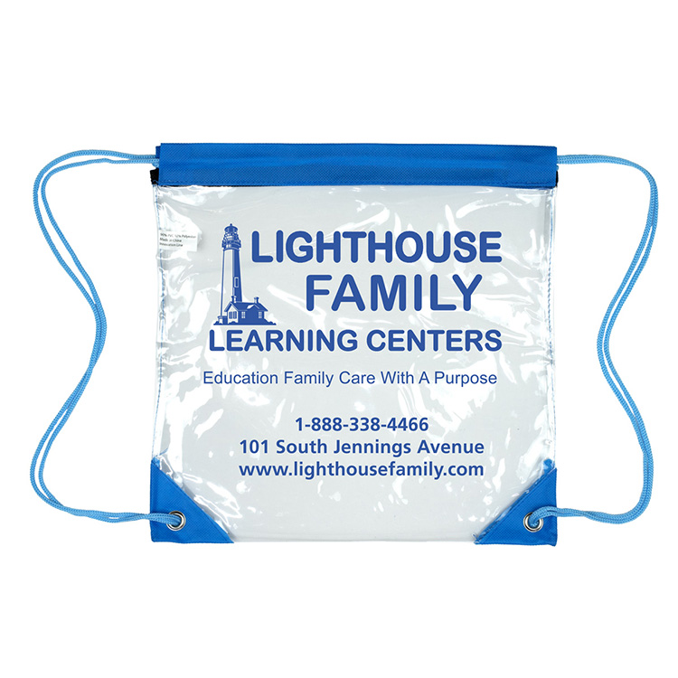 "Harris" Clear Vinyl Stadium Compliant Cinch Pack Backpack 10
