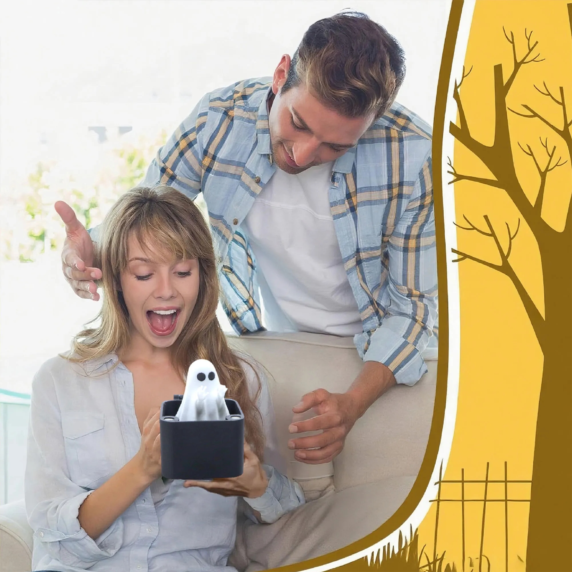 Playful Middle Finger Ghost Halloween Prank Box 5