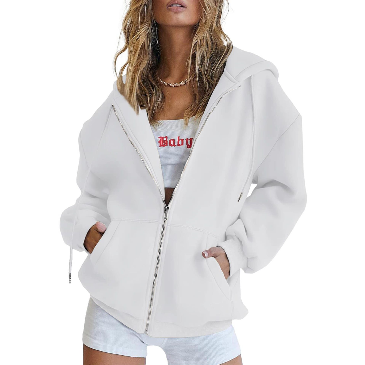 Women's Oversized Zip Up Hoodies Sweatshirts 5