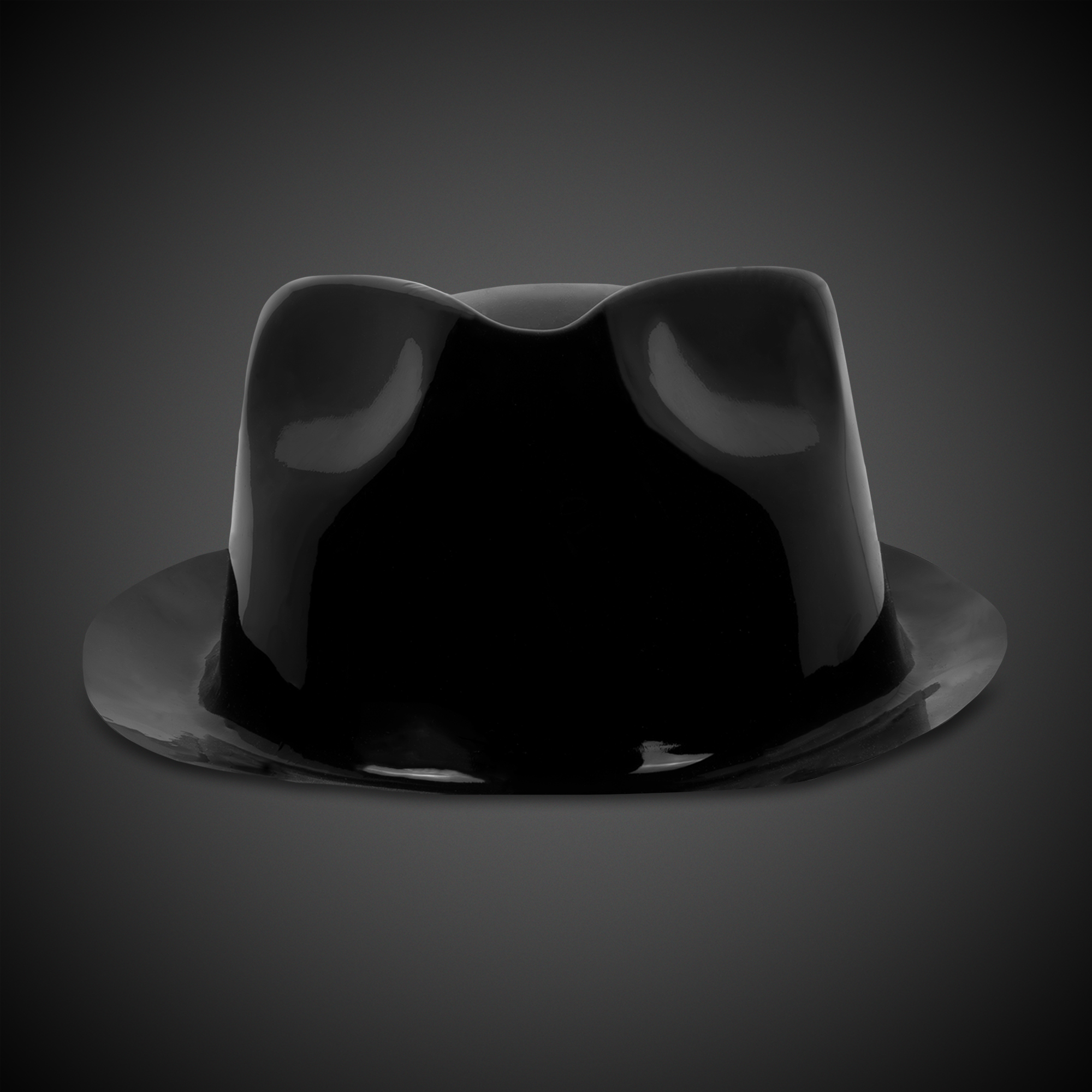 Black Plastic Gangster Fedora Hat 2