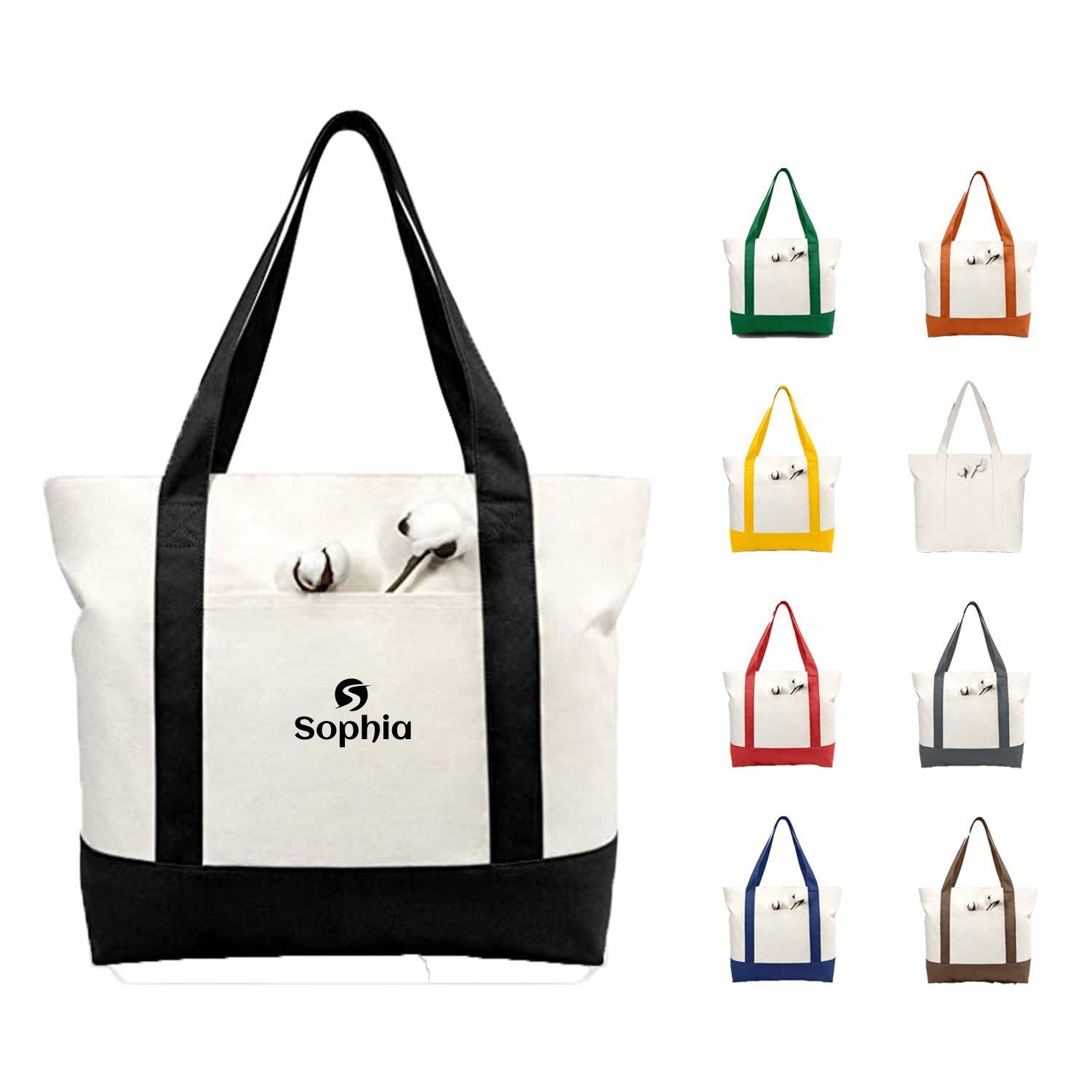 Cotton Canvas Shopping Tote Bag, custom tote bag with logo imprint 3