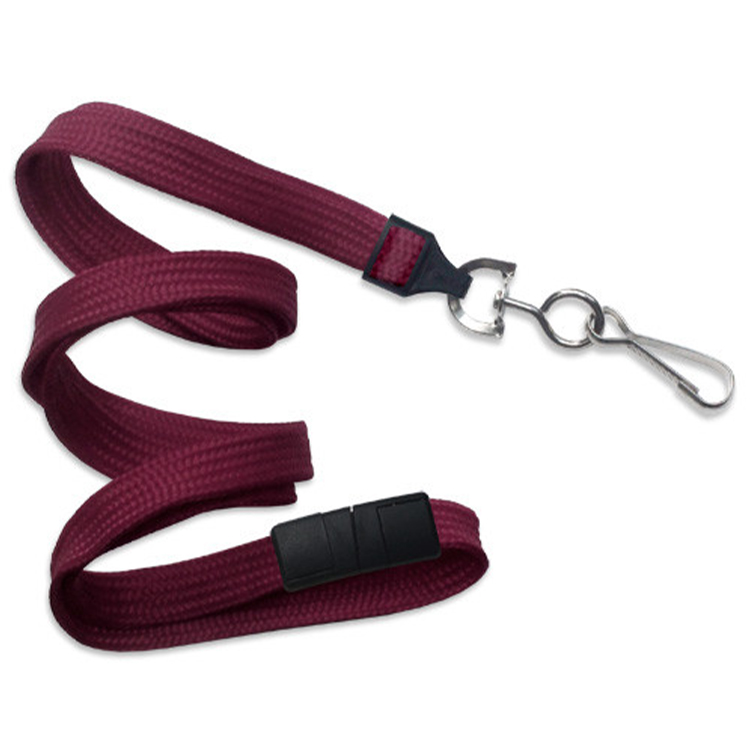 3/8" Breakaway Blank Lanyard with Swivel J-Hook 1
