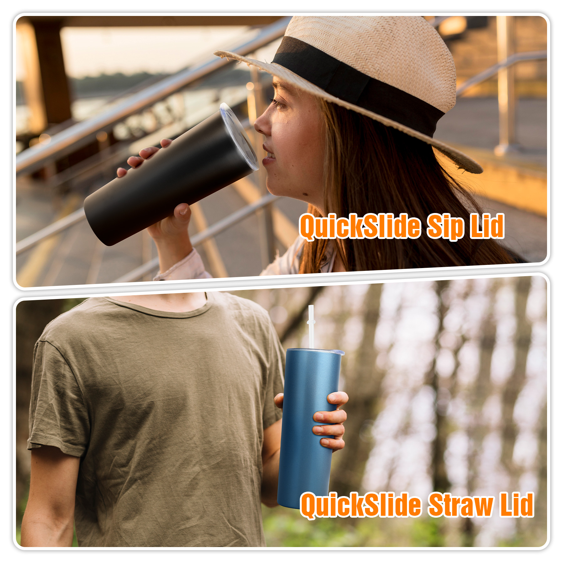 20 Oz Stainless Steel Skinny Tumbler w/ Slider Lid 6