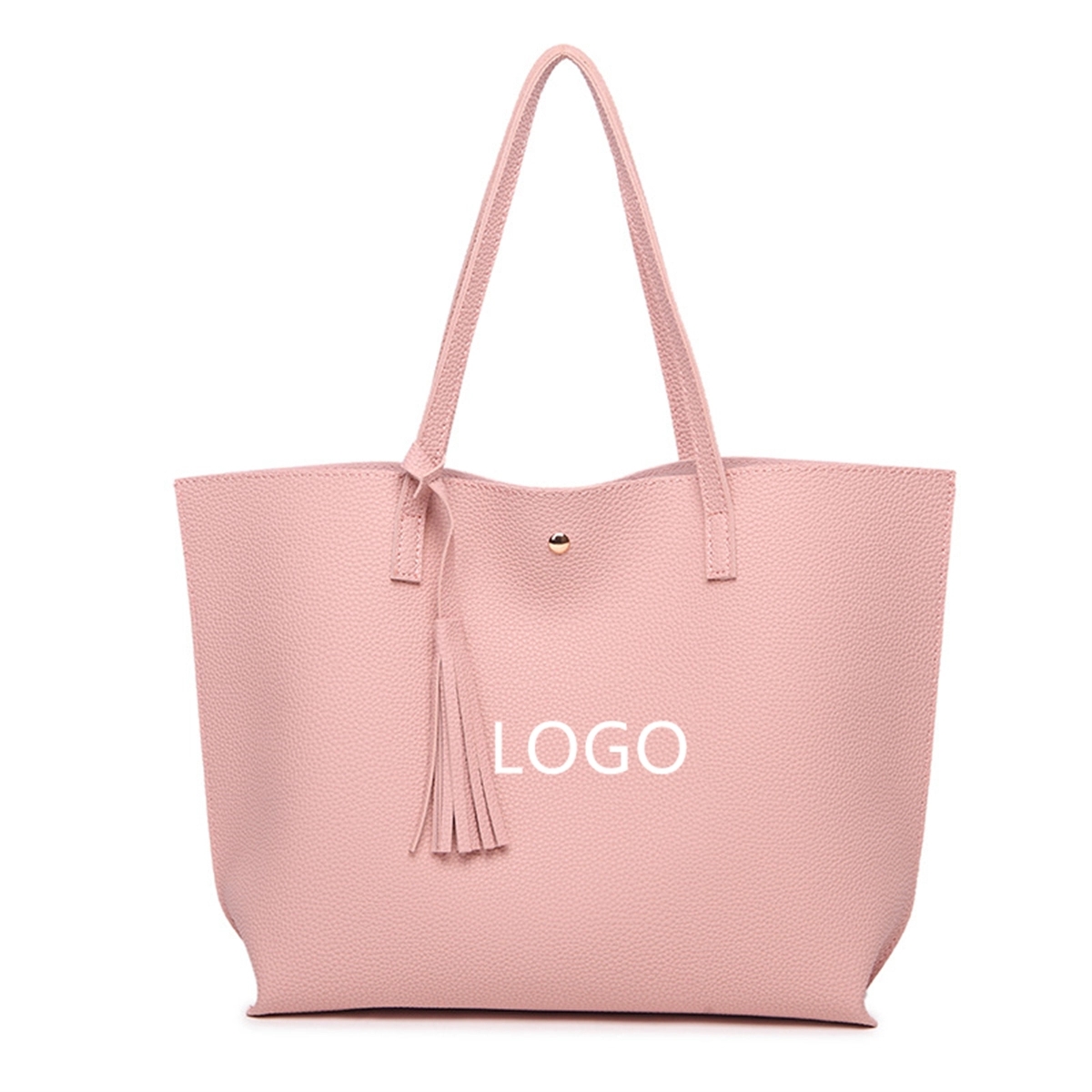 Women'S Faux Leather Tote Shoulder Bag Tassel Handbag 1