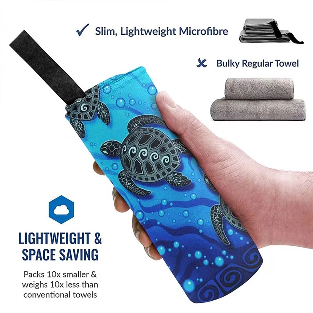 Printed Microfiber Beach Towels With Carry Bag 4