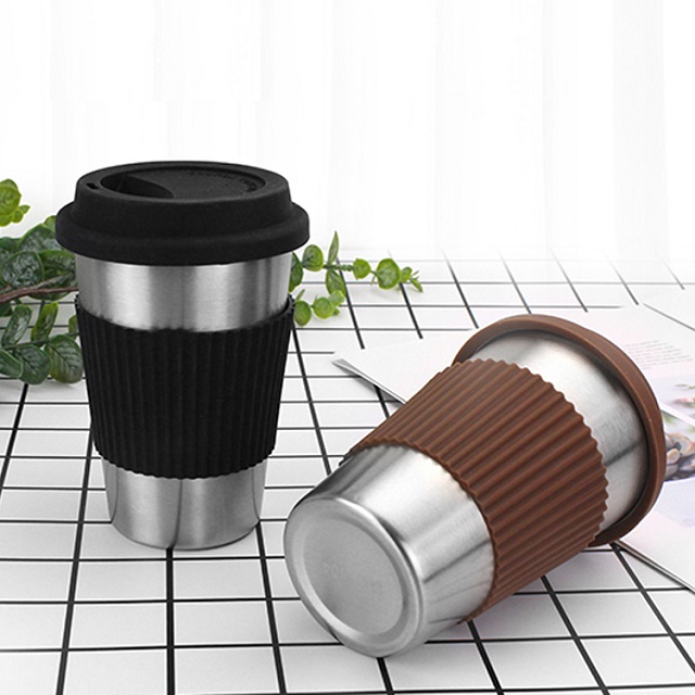 Stainless Steel Coffee Cup with Lid 16oz 2