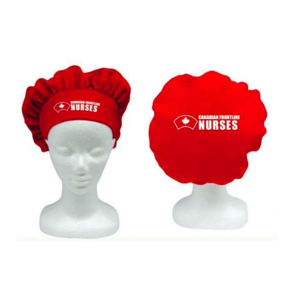 Polyester Bouffant Style Medical Nurse Cap w/Front Brim 1